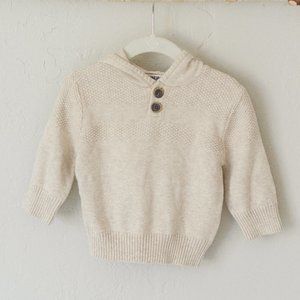Oshkosh Tan Sweater with Hood and Buttons